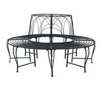 vidaXL Panchina per Alberi 8-Numero di posti Ø 160 x 89 cm Acciaio, Panchina elegante per esterni, resistente agli agenti atmosferici, mobile moderno per giardino e patio