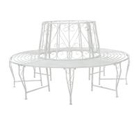 vidaXL Panchina per Alberi 8-Numero di posti Ø 160 x 89 cm Acciaio, Panchina elegante per esterni, resistente agli agenti atmosferici, mobile moderno per giardino e patio