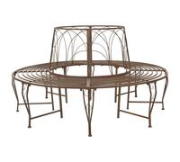 vidaXL Panchina per Alberi 8-Numero di posti Ø 160 x 89 cm Acciaio