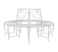 vidaXL Panchina per Alberi 8-Numero di posti Ø 160 x 89 cm Acciaio, Panchina elegante per esterni, resistente agli agenti atmosferici, mobile moderno per giardino e patio