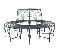 vidaXL Panchina per Alberi 8 -posti Ø 160 x 89 cm steel Grigio Argento