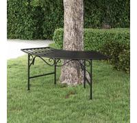 vidaXL Panchina per Albero 113 cm Nera in Acciaio