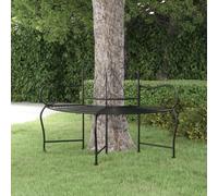 vidaXL Panchina per Albero 150 cm Nera in Acciaio
