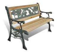 AX Panchina Bambini doghe Piante Retrò 84x37x50cm Mc110kg Stile vintage + 41013