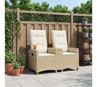 vidaXL Panchina reclinabile con tavolo 2 -Seater 126 x 65 x 112 cm