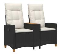 vidaXL Panchina reclinabile con tavolo 2 -Seater 126 x 65 x 112 cm