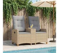 vidaXL Panchina reclinabile con tavolo 2 -Seater 126 x 65 x 112 cm