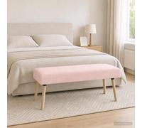 vidaXL panchina Tinta unita Rosa 110 x 40 x 46 cm Bouclé