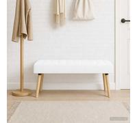 vidaXL Panchina trapuntata a canale Bianco 110 x 40 x 46 cm Tessuto