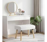 vidaXL Panchina trapuntata a canale Bianco 60 x 40 x 45 cm Tessuto, Panca rettangolare moderna, imbottitura a canali, elegante arredamento, versatile per corridoio, soggiorno, sala da pranzo