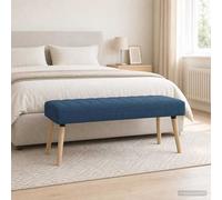 vidaXL Panchina trapuntata a canale Blu 110 x 40 x 46 cm Tessuto, Panca rettangolare moderna, imbottitura a canali, elegante arredamento, versatile per corridoio, soggiorno, sala da pranzo