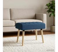 vidaXL Panchina trapuntata a canale Blu 60 x 40 x 45 cm Tessuto, Panca rettangolare moderna, imbottitura a canali, elegante arredamento, versatile per corridoio, soggiorno, sala da pranzo