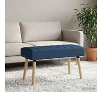 vidaXL Kanaal-geplooide bank Blauw 80 x 40 x 46 cm Stof