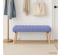 vidaXL Panchina trapuntata a canale Blu jeans 110 x 40 x 46 cm Tessuto, Panca rettangolare moderna, imbottitura a canali, elegante arredamento, versatile per corridoio, soggiorno, sala da pranzo
