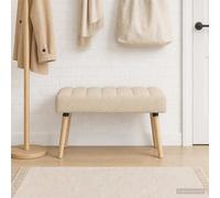 vidaXL Panchina trapuntata a canale Crema 80 x 40 x 46 cm Tessuto, Panca rettangolare moderna, imbottitura a canali, elegante arredamento, versatile per corridoio, soggiorno, sala da pranzo