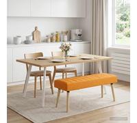 vidaXL Panchina trapuntata a canale Giallo Scuro 110 x 40 x 46 cm