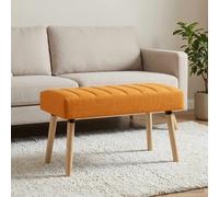 vidaXL Panchina trapuntata a canale Giallo Scuro 80 x 40 x 46 cm, Panca rettangolare moderna, imbottitura a canali, elegante arredamento, versatile per corridoio, soggiorno, sala da pranzo