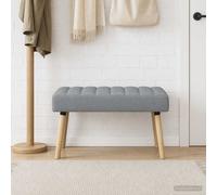 vidaXL Panchina trapuntata a canale Grigio Chiaro 80 x 40 x 46 cm, Panca rettangolare moderna, imbottitura a canali, elegante arredamento, versatile per corridoio, soggiorno, sala da pranzo