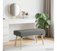vidaXL Panchina trapuntata a canale Grigio Scuro 80 x 40 x 46 cm, Panca rettangolare moderna, imbottitura a canali, elegante arredamento, versatile per corridoio, soggiorno, sala da pranzo