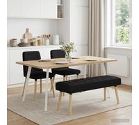vidaXL Panchina trapuntata a canale Nero 110 x 40 x 46 cm Tessuto