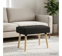 vidaXL Panchina trapuntata a canale Nero 60 x 40 x 45 cm Tessuto, Panca rettangolare moderna, imbottitura a canali, elegante arredamento, versatile per corridoio, soggiorno, sala da pranzo