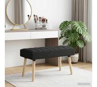 vidaXL Panchina trapuntata a canale Nero 80 x 40 x 46 cm Tessuto, Panca rettangolare moderna, imbottitura a canali, elegante arredamento, versatile per corridoio, soggiorno, sala da pranzo