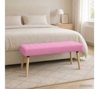 vidaXL Panchina trapuntata a canale Rosa 110 x 40 x 46 cm Tessuto