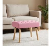 vidaXL Panchina trapuntata a canale Rosa 60 x 40 x 45 cm Tessuto, Panca rettangolare moderna, imbottitura a canali, elegante arredamento, versatile per corridoio, soggiorno, sala da pranzo