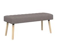 vidaXL Panchina trapuntata a canale Tortora 110 x 40 x 46 cm Tessuto, Panca rettangolare moderna, imbottitura a canali, elegante arredamento, versatile per corridoio, soggiorno, sala da pranzo