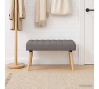 vidaXL Panchina trapuntata a canale Tortora 80 x 40 x 46 cm Tessuto