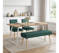 vidaXL Panchina trapuntata a canale Verde Scuro 110 x 40 x 46 cm