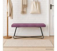 vidaXL panchina Tinta unita Viola 110 x 40 x 45 cm Velluto, Panca moderna, versatile per interni, arredo alla moda, design semplice, sala, cucina, camera, corridoio