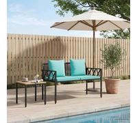 vidaXL Panchine da esterno 2 -Seater 116 x 56 x 75 cm polyrattan