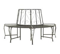 vidaXL Panchine per alberi 1-Numero di posti Ø 160 x 89 cm Acciaio
