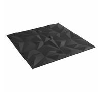 vidaXL Pannelli da parete 12 pcs Nero 50 x 50 cm Schiuma XPS