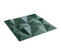 vidaXL Pannelli da parete 12 pcs Verde Diamante 50 x 50 cm Schiuma XPS