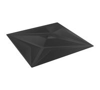 vidaXL Pannelli da parete a forma di stella, 24 pezzi, colore nero, 50 x 50 cm, in schiuma XPS, decorazione per camera da letto, pannelli moderni da parete, facile da pulire, funzione 3D, design