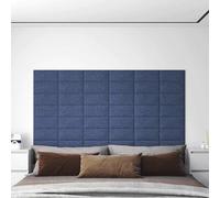 vidaXL Pannelli Murali 12 pz Blu 30x15 cm Tessuto 0,54 m²