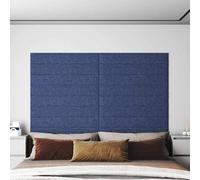 vidaXL Pannelli Murali 12 pz Blu 90x15 cm Tessuto 1,62 m²