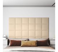 vidaXL Pannelli Murali 12 pz Crema 30x30 cm in Tessuto 1,08 m²