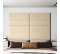 VIDAXL - Pannelli Murali 12 Pz Crema 90x15 Cm Tessuto 3,24 M