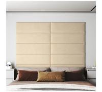 VIDAXL - Pannelli Murali 12 Pz Crema 90x15 Cm Tessuto 3,24 M