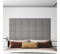 vidaXL Pannelli Murali 12 pz Grigio Chiaro 30x30 cm in Tessuto 1,08 m²