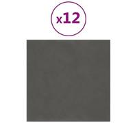 VIDAXL - Pannelli Murali 12 Pz Grigio Scuro 30x30 Cm Velluto 1,08 M