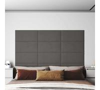vidaXL Pannelli Murali 12 pz Grigio Scuro 60x30 cm in Velluto 2,16 m²