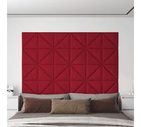 vidaXL Pannelli Murali 12 pz Rosso Vino 30x30 cm Velluto 0,54 m²