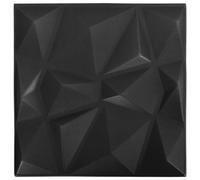 vidaXL Pannelli Murali 3D 12 pz 50x50 cm Neri a Diamante 3 m²