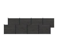 vidaXL Pannelli per recinzione, 8 pezzi, WPC e alluminio, colore nero