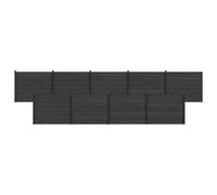 vidaXL Pannelli per recinzione, 9 pezzi, WPC e alluminio, colore nero