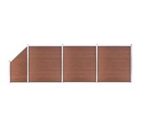 VIDAXL - Pannelli Recinzione 3 Quadrati 1 Inclinato 619x186cm Marrone